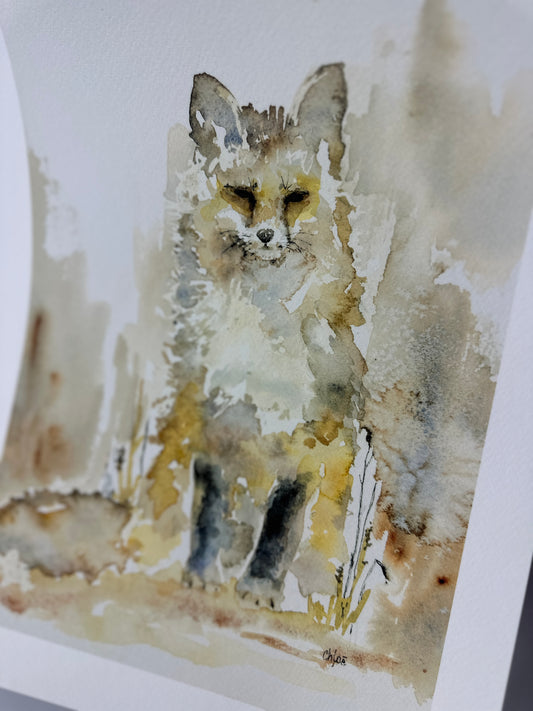 Fox | Cozy sitting fox giclee print