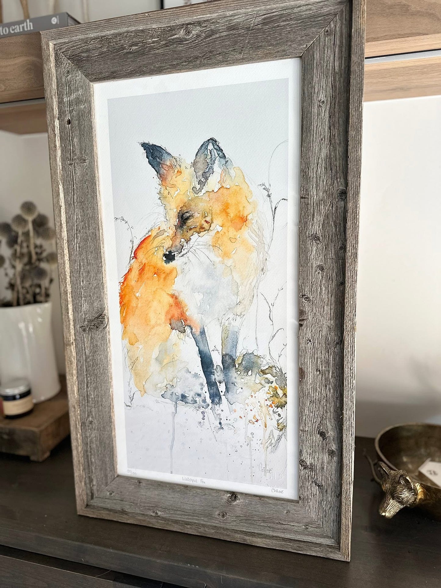 Watchful Fox Framed