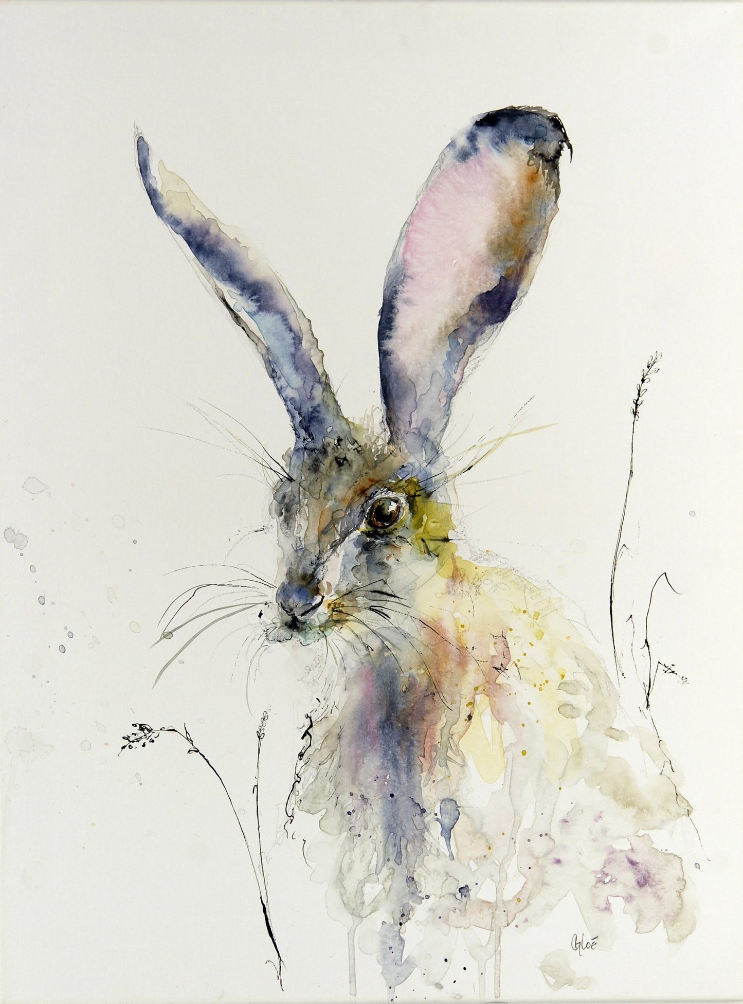 Antique Hare - Watercolor Rabbit Painting | Soft Vintage Woodland Animal Art Print