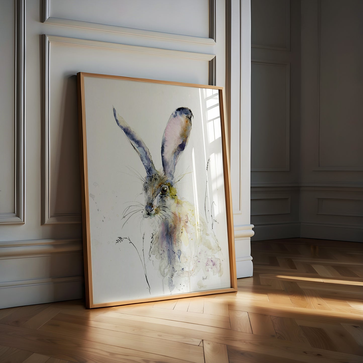 Antique Hare - Watercolor Rabbit Painting | Soft Vintage Woodland Animal Art Print