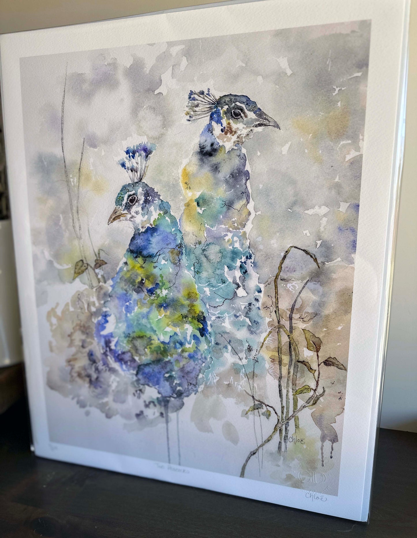 Two Peacocks Giclee Print