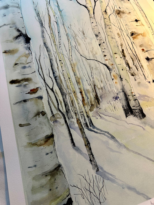 Winter Aspens Giclee Print (Sold as is)