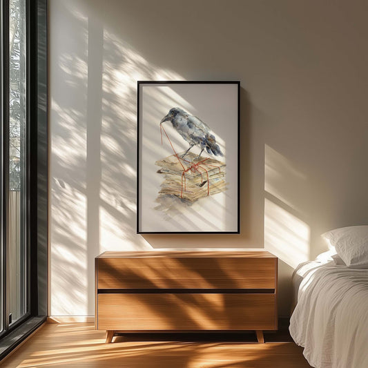 Return To Sender, Giclee Art Print of Crow and forgotten letters Now Available!