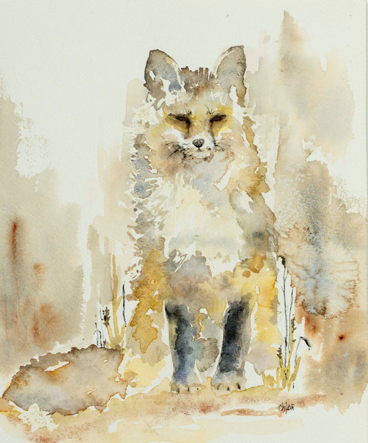 Fox | Cozy sitting fox giclee print