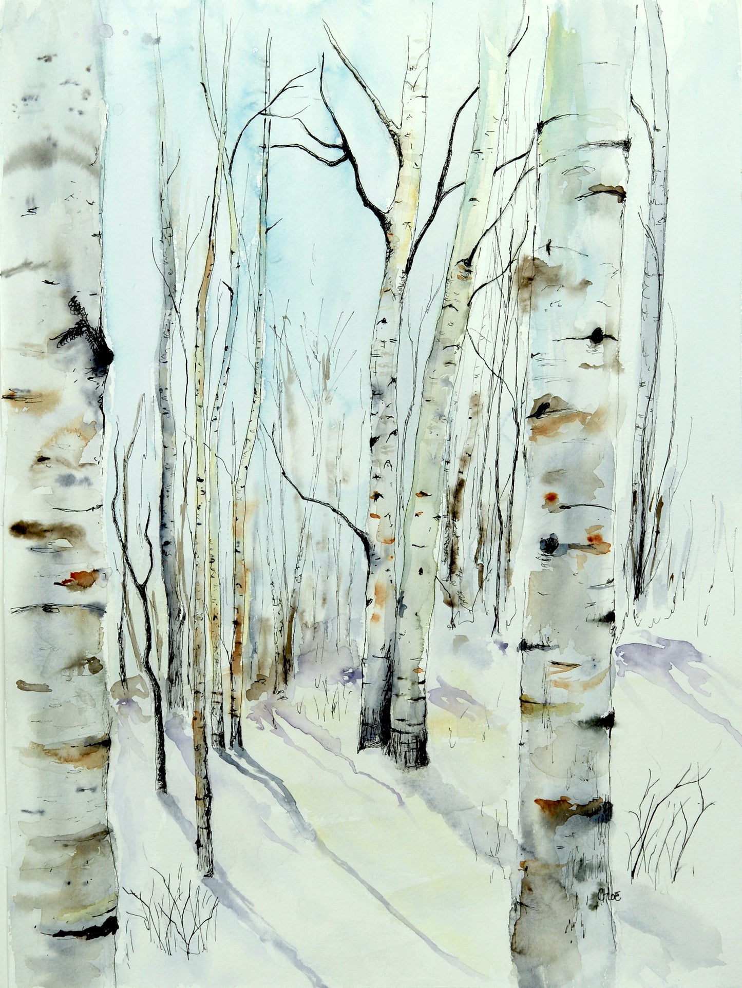 Winter Aspens giclee print